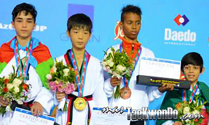 Mundial Cadetes, podio Masculino -33Kg